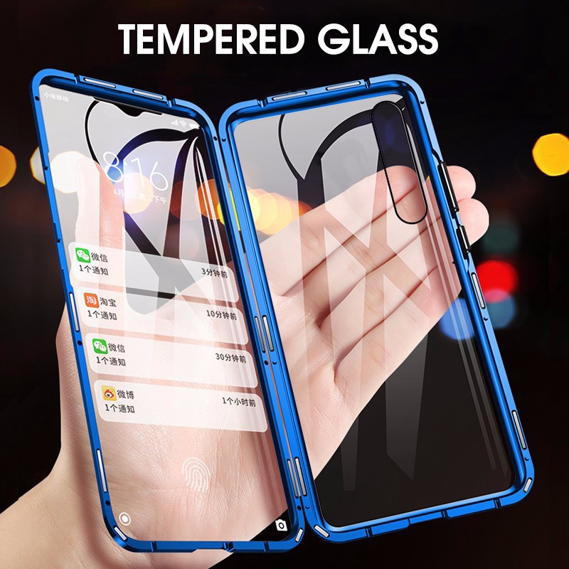 Ốp điện thoại kính 2 mặt từ tính kim loại Xiaomi Mi 9 9T Pro CC9 CC9e A3 PocoPhone F1 / Redmi Note 7 Note8 Pro K20 Pro
