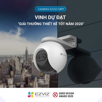 Camera wifi không dây tích hợp AI Ezviz C8PF 2MP, ống kính kép, ghi âm, xoay 360 độ (hàng chính hãng