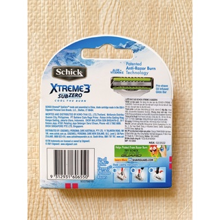 [HÀNG MỚI] Hộp lưỡi dao cạo SCHICK XTREME 3 SUBZERO(4 LƯỠI/HÔP)