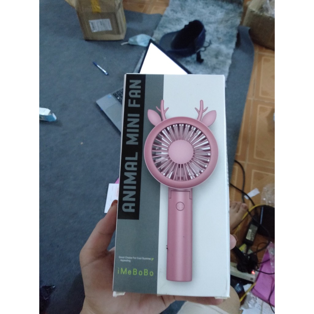 Quạt mini cầm tay 3 nấc gió kèm đèn và sạc tiện lợi đáng yêu 1 đổi 1 | BigBuy360 - bigbuy360.vn