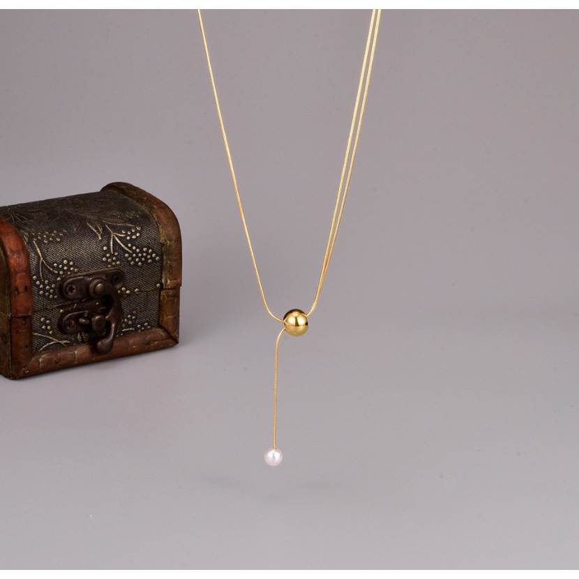 Dây Chuyền Sợi Mì Kiểu Chữ Y Titan Ko Han Rỉ TT 3929