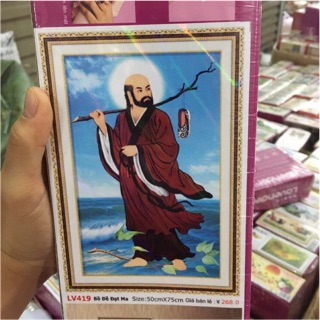 Tranh đính đá Bồ Đề Đạt Ma LV419 kt 50x75cm