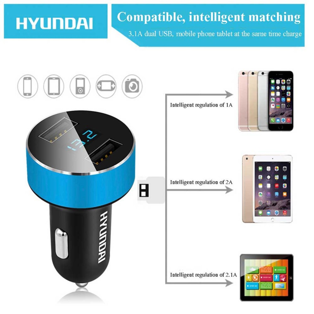 Tẩu Hyundai Chia 2 Cổng HY - 36 USB nhỏ gọn sạc điện thoại trên ô tô  | BigBuy360 - bigbuy360.vn