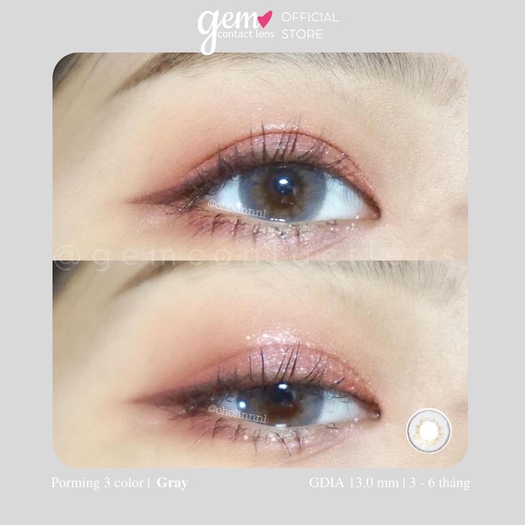 Áp tròng PORMING 3COLOR GRAY - OLENS KOREA Hsd 3- 6 tháng