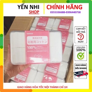 Bông tẩy trang miếng Miniso 1000 miếng 100% cotton nguyên chất,mềm mại