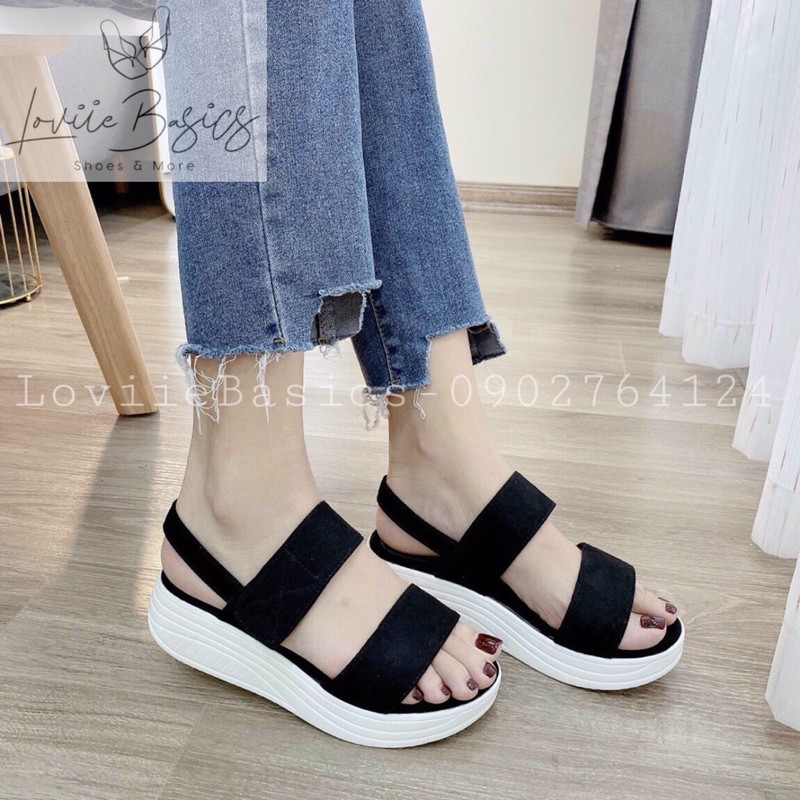 SANDAL ĐẾ XUỒNG LOVIIE BASICS 5 PHÂN -GIÀY SANDAL NỮ ĐẾ BÁNH MÌ QUAI NGANG HỌC SINH S210507