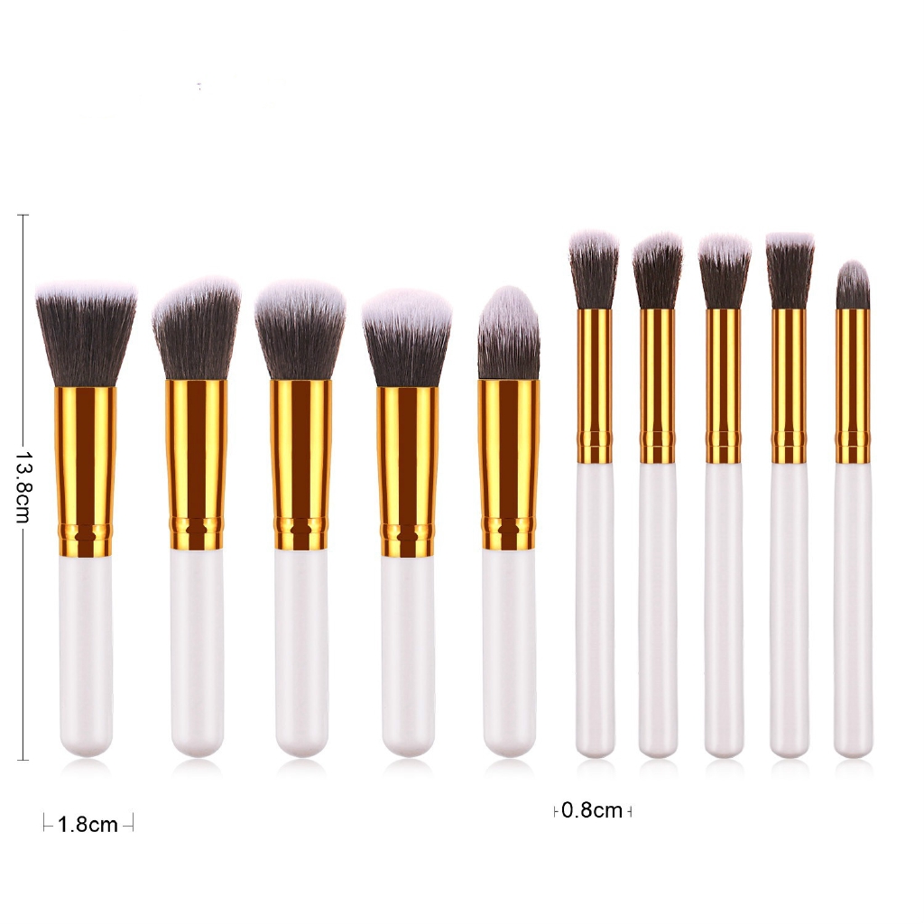 Set 10 Cọ Trang Điểm Chuyên Nghiệp Chất Lượng Cao bộ cọ trang điểm gồm cây tặng kèm túi zip Vintage dành cho trang điểm cá nhân và chuyên nghiệp