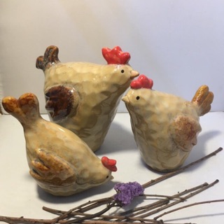 Tượng decor: gia đình gà