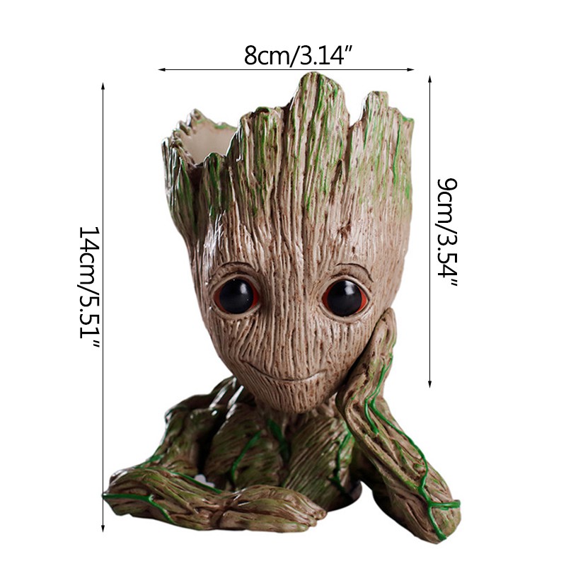 ✻△♣Trang trí nội thất Baby Groot Mô hình thu nhỏ Chậu hoa Giá đỡ bút Màn hình trên máy tính Thủ công mỹ nghệ Trang trí v