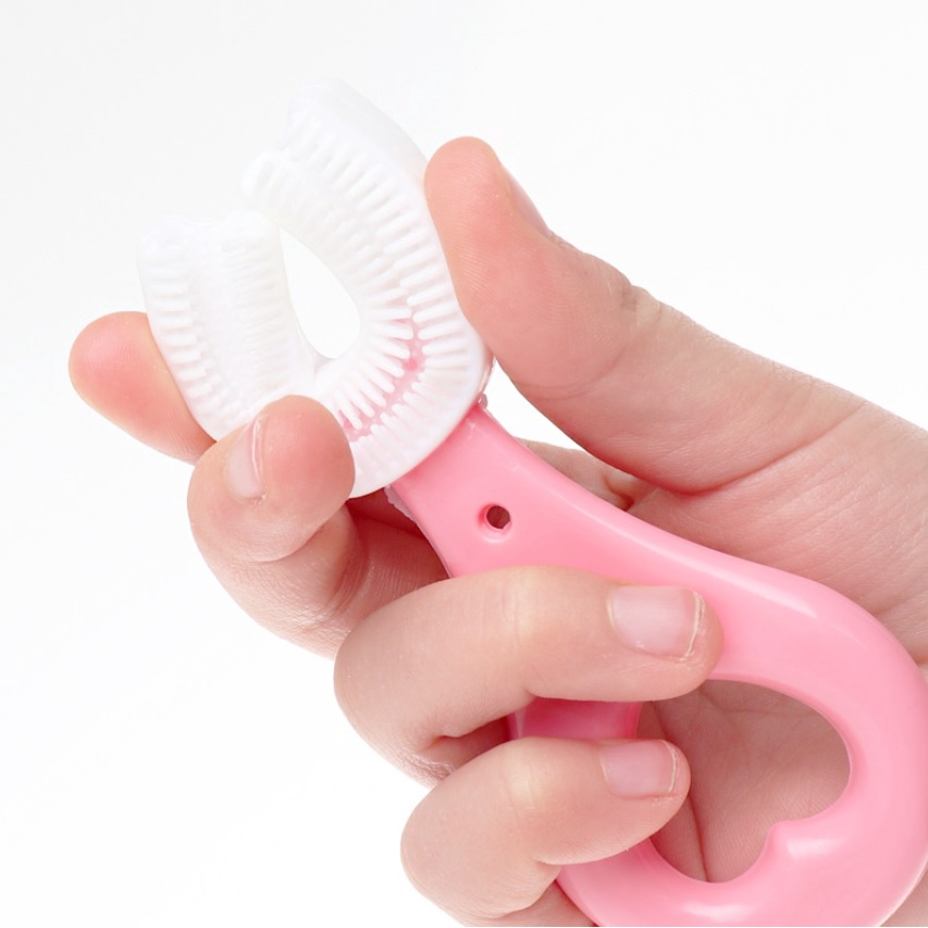 [ĐƯỢC CHỌN MÀU] Bàn Chải Đánh Răng Em Bé Chữ U Chất Liệu Silicon Siêu Mềm Giúp Bé Tập Đánh Răng Dễ Dàng