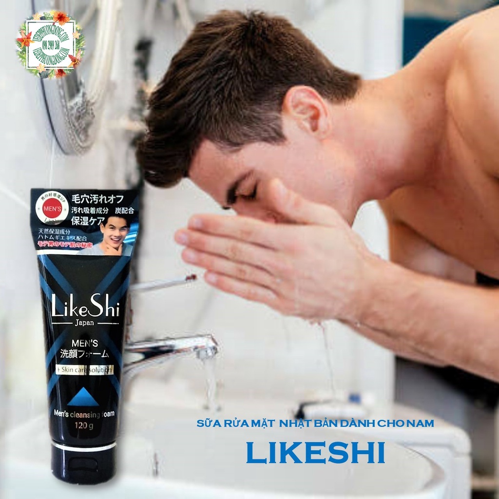 SỮA RỬA MẶT NHẬT BẢN DÀNH CHO NAM LIKESHI CLEANSING FOAM 120G_SẠCH DẦU NHỜN, CHỐNG LÃO HÓA, NGỪA MỤN