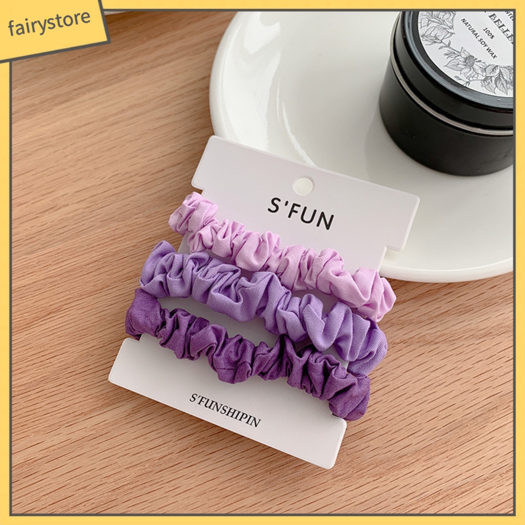 Set 3 Dây Cột Tóc Phối Màu Gradient Cá Tính Cho Nữ