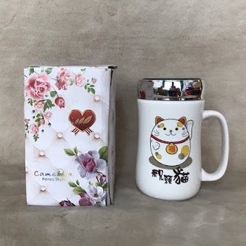 Cốc Sứ Có Nắp Tráng Gương_ Ly Sứ Giữ Nhiệt Hàng Loại 1