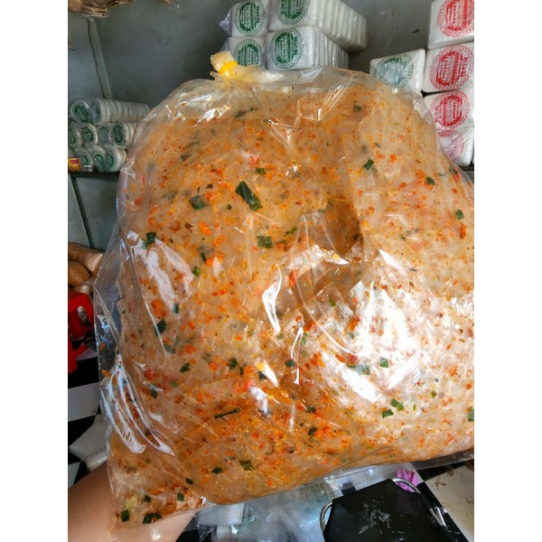 Bánh tráng trộn tôm vuông gói 500g Ngân Hà siêu rẻ