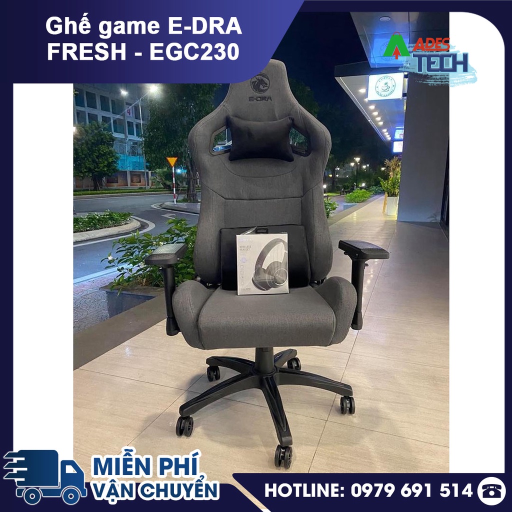 Ghế gaming E-Dra FRESH EGC230 vải kháng khuẩn tay ghế 4D đệm cao su nguyên khối