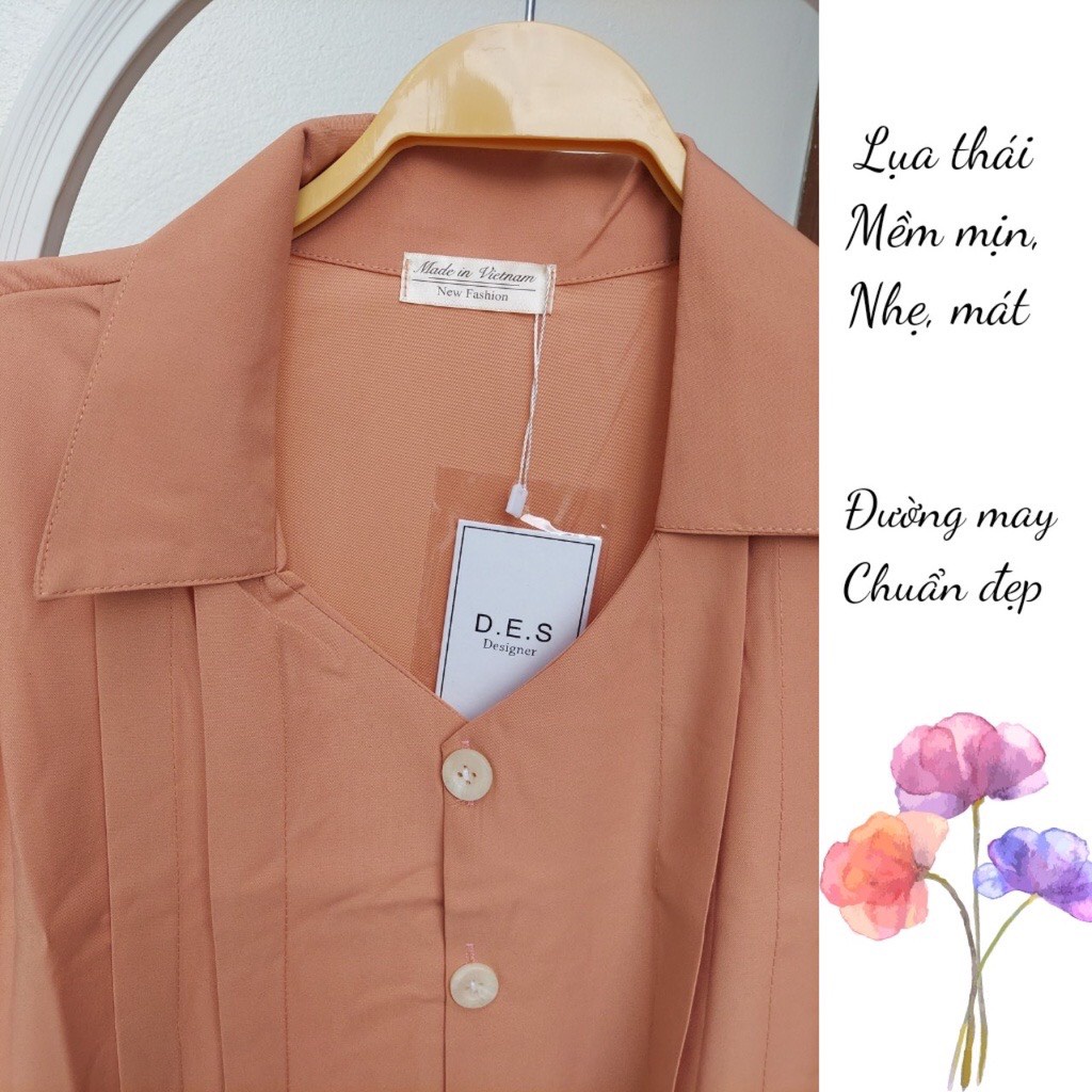 Váy Bầu Đầm Bầu Thiết Kế Thời Trang Chất Bò Mềm Mịn, Cổ Thêu Hoa,Tay Ngắn Dễ Thương A116 Lin Store66