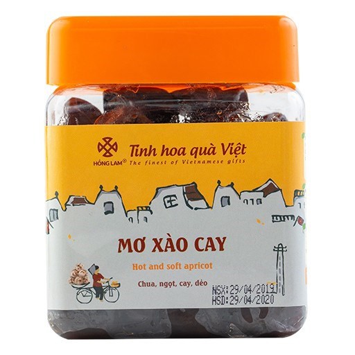 Ô Mai (Xí Muội) Mơ Xào Cay Hồng Lam - Vị Chua Cay Ngọt - Hộp (200gr, 300gr, 500gr)