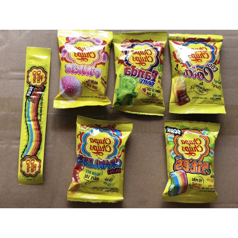 (1 gói) Kẹo dẻo Chupa Chups cầu vồng / gấu / Cola / pinkis / sâu