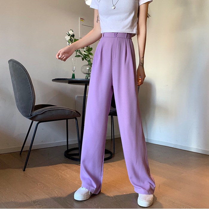 Quần ống rộng, ống xuông kiểu dáng culottes chất liệu tuyết mưa dày dặn cao cấp thời trang nữ mã QORCLOT