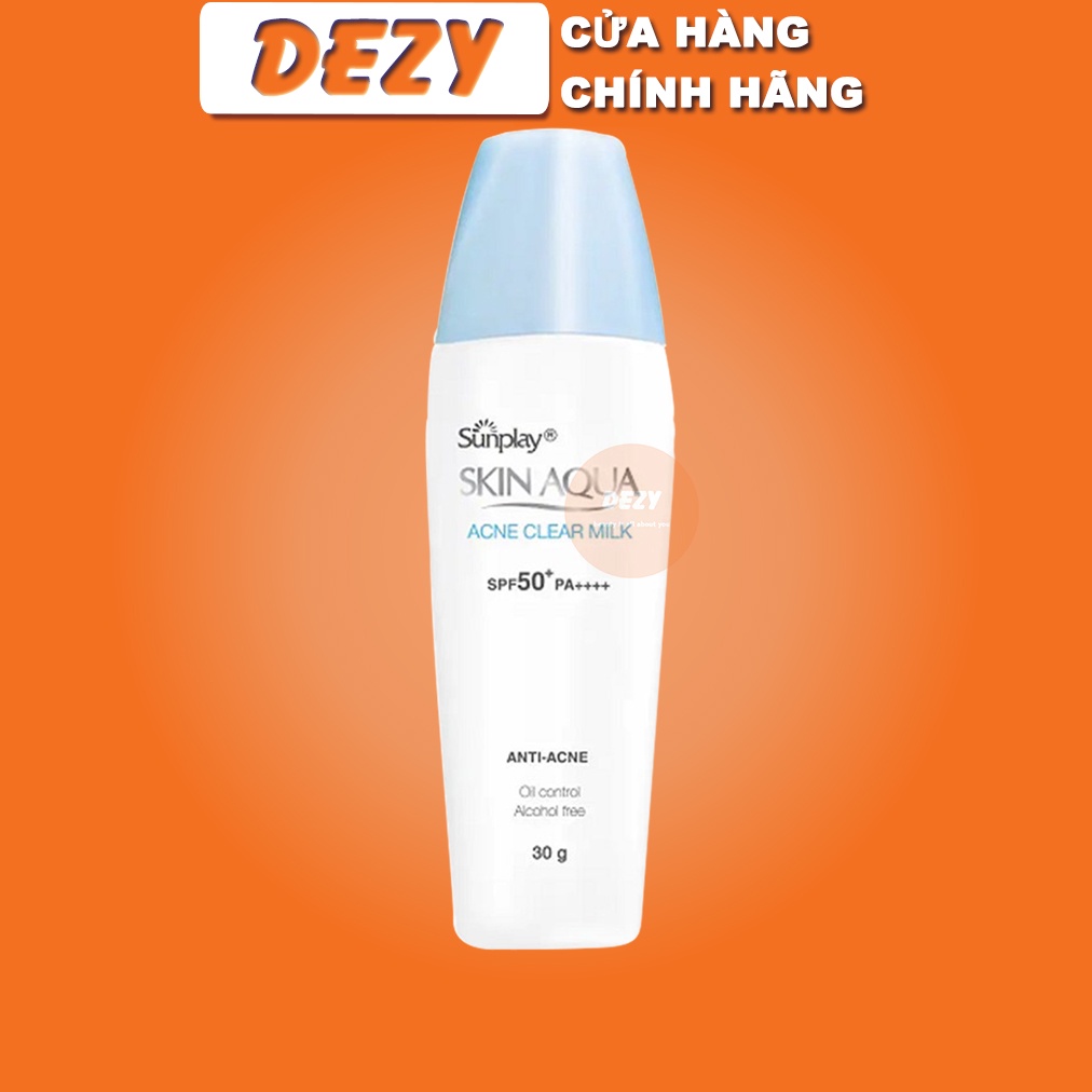 Kem Chống Nắng Skin Aqua Nắp Xanh Cho DA MỤN Acne Clear White - Kcn Sunplay Rohto Nhật Dưỡng Ẩm Da Mụn Da Nhạy Cảm Dezy