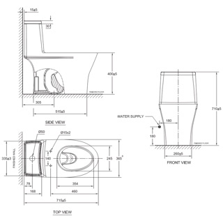 Bồn cầu American cao cấp 2530-WT