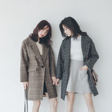 Áo khoác dạ nữ phong cách Hàn Quốc kèm ảnh thật TD499