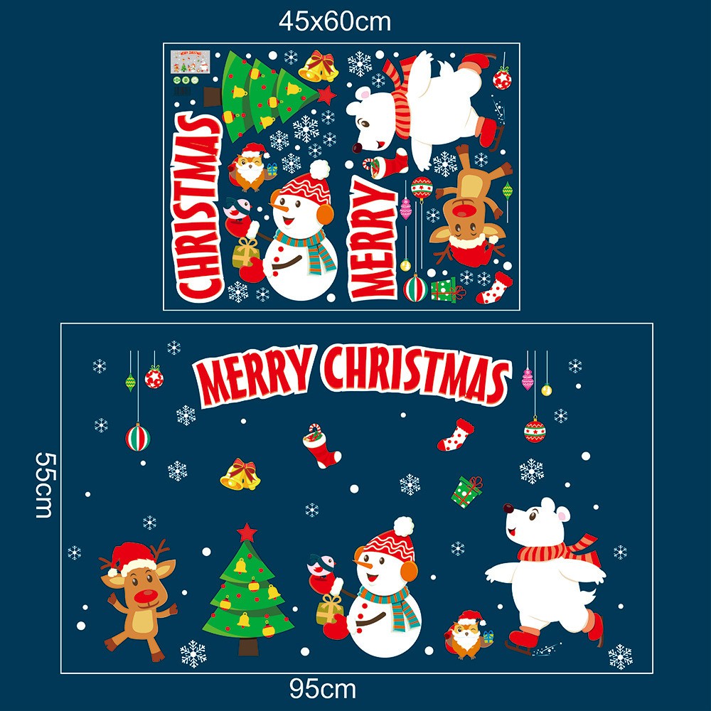 Decal dán kính, decal Noel, Giáng Sinh, Cây thông Noel, Người Tuyết