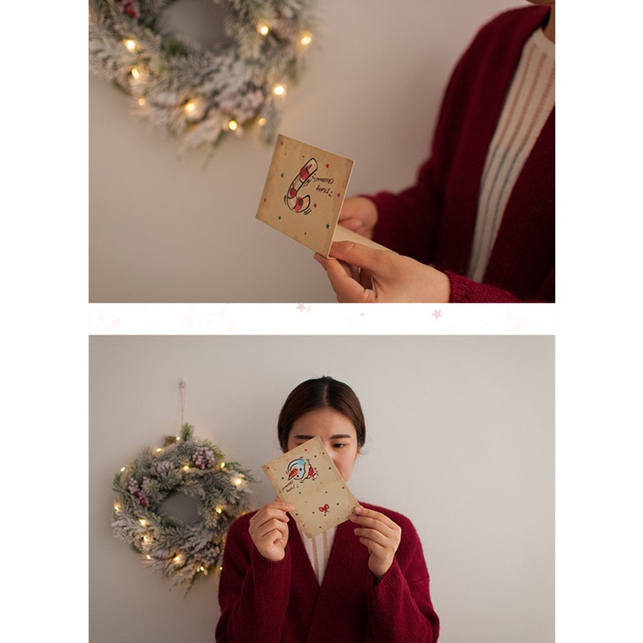 Phong Bì Thư Màu Nâu Phong Cách Retro Dùng Để Trang Trí Giáng Sinh