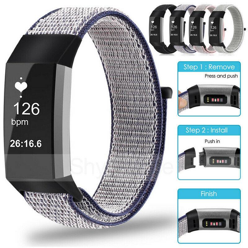 Dây đeo bằng sợi nylon cho đồng hồ thông minh Fitbit Charge 3
