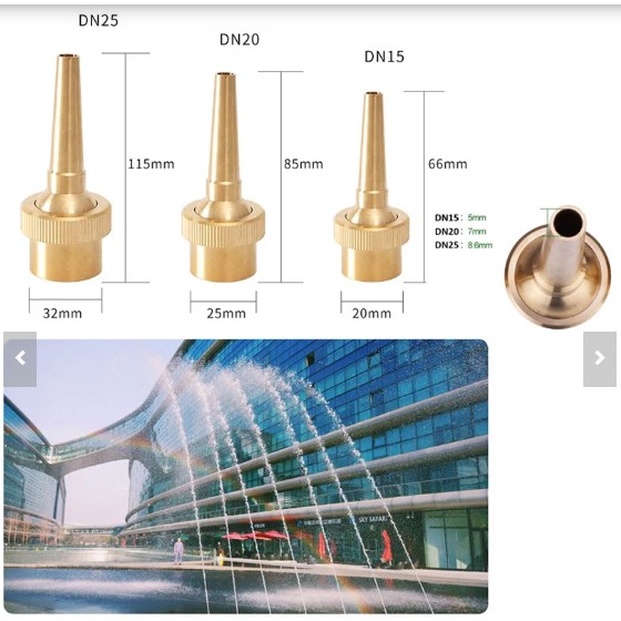 Đầu phun hình tia nước ren trong 21mm - 27mm - 34mm - 49mm , có chỉnh góc