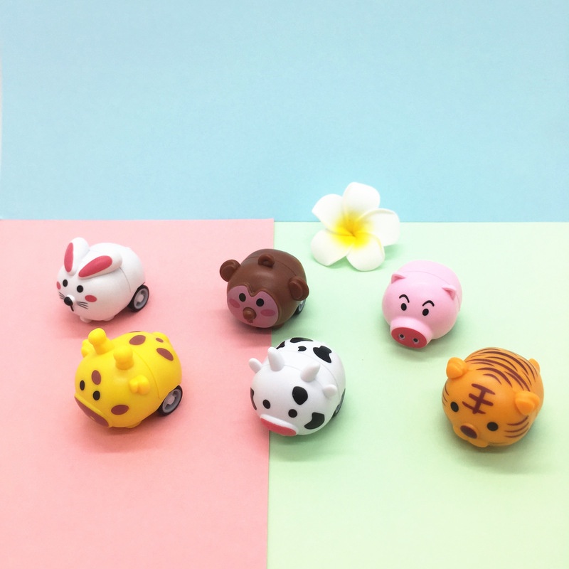 Đồ chơi xe kéo lùi HYG Toys hình thú vật hoạt hình đáng yêu cho bé