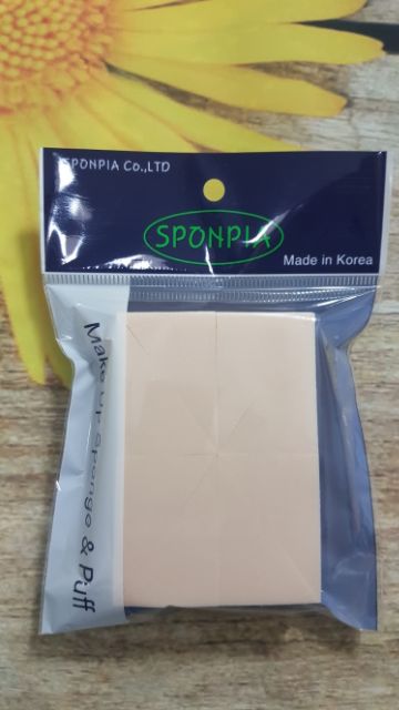 Bông phấn Latex hình chữ nhật 8 miếng Sponpia (Vỉ/8 miếng)