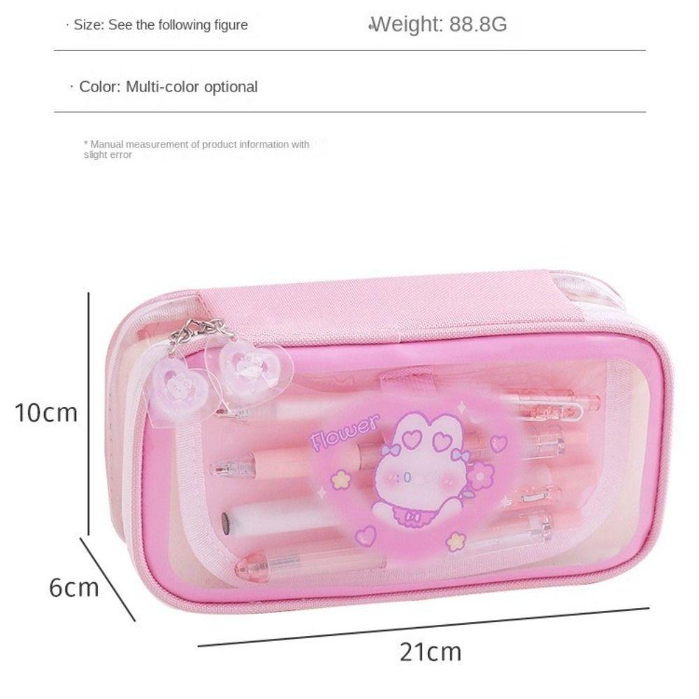 Túi Đựng Bút Bằng PVC Có Khóa Kéo Phong Cách Hàn Quốc