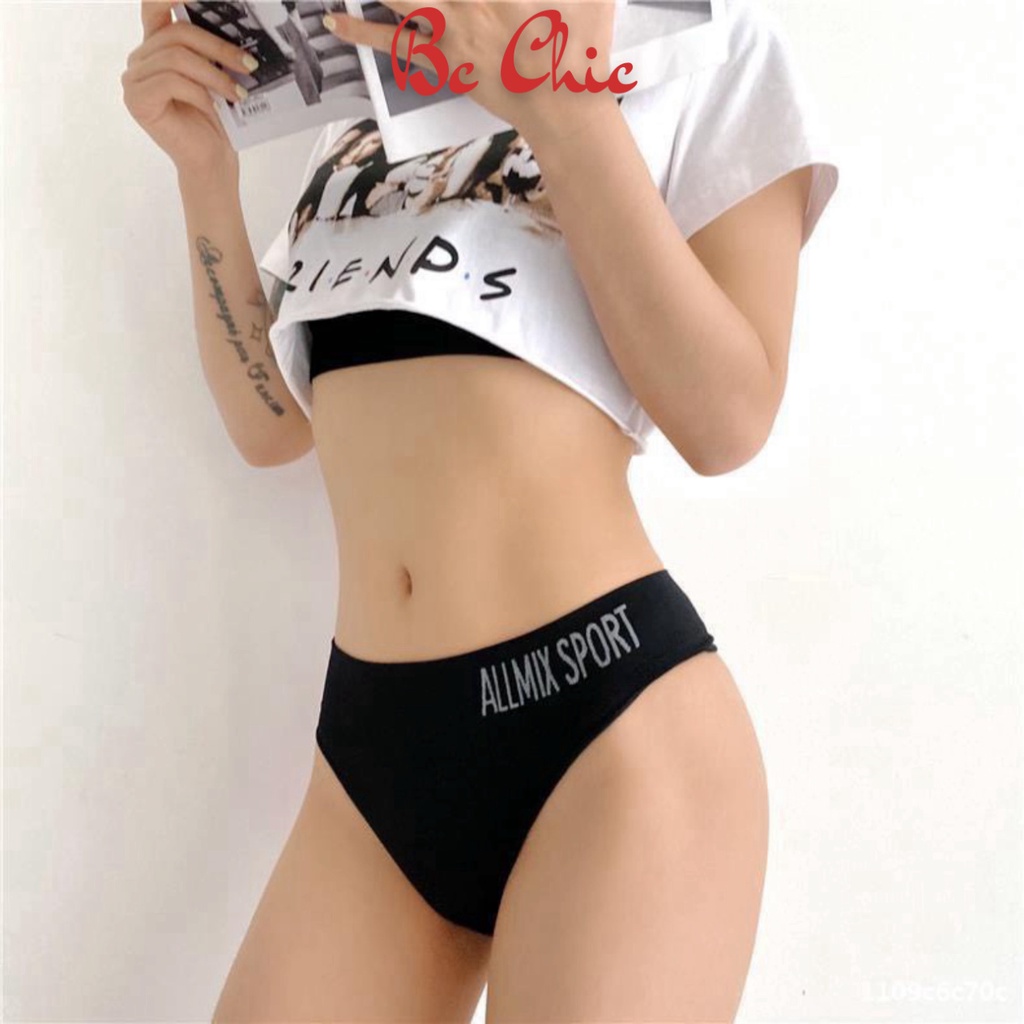 Quần Lót Nữ , Quần Lót Cotton Lọt Khe phối cạp chữ cá tính mã Q415 BC_CHIC LINGERIE