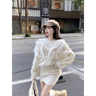 áo len lưới pha lông