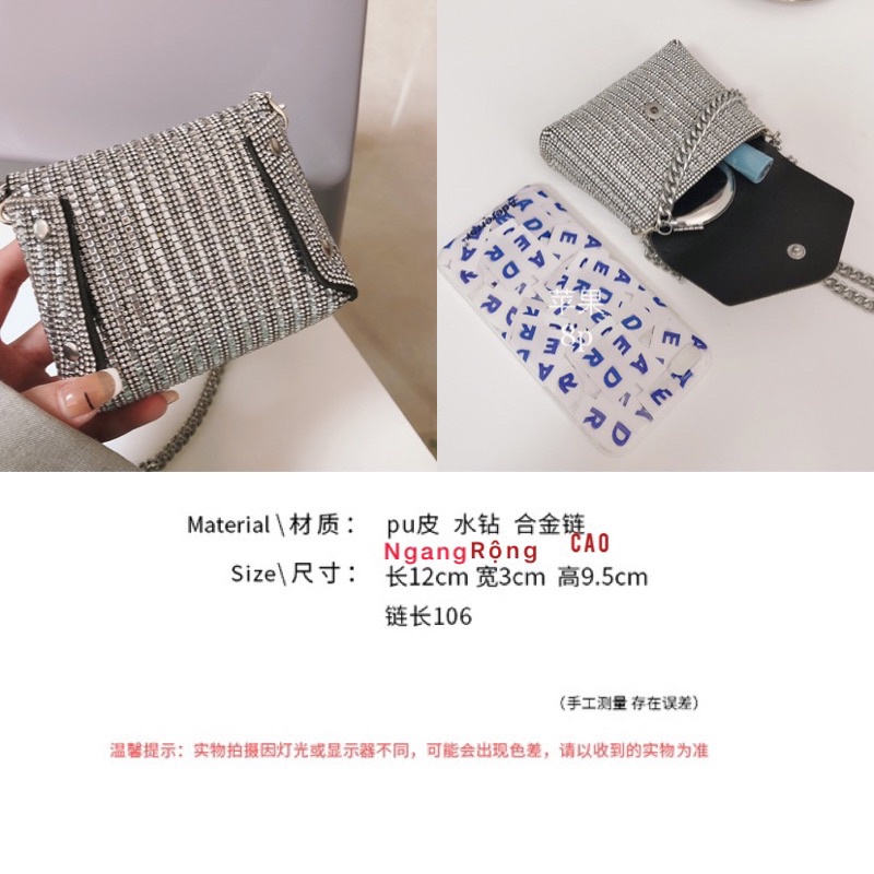 Túi mini đeo chéo đính đá sang chảnh xịn lấp lánh siêu đẹp lung linh ♥️