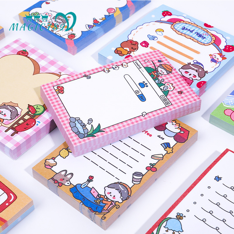 Giấy ghi chú dạng ngắn in họa tiết hoạt hình đáng yêu tiện dụng Magic789