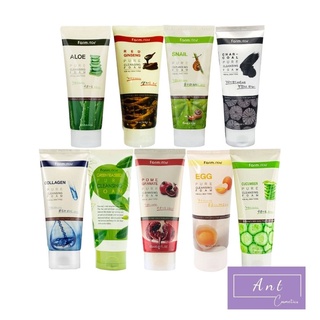 Sữa rửa mặt trắng da Hàn Quốc Farmstay 180ml các loại: collagen, sâm, ốc sên, trà xanh, lô hội, than, dưa leo