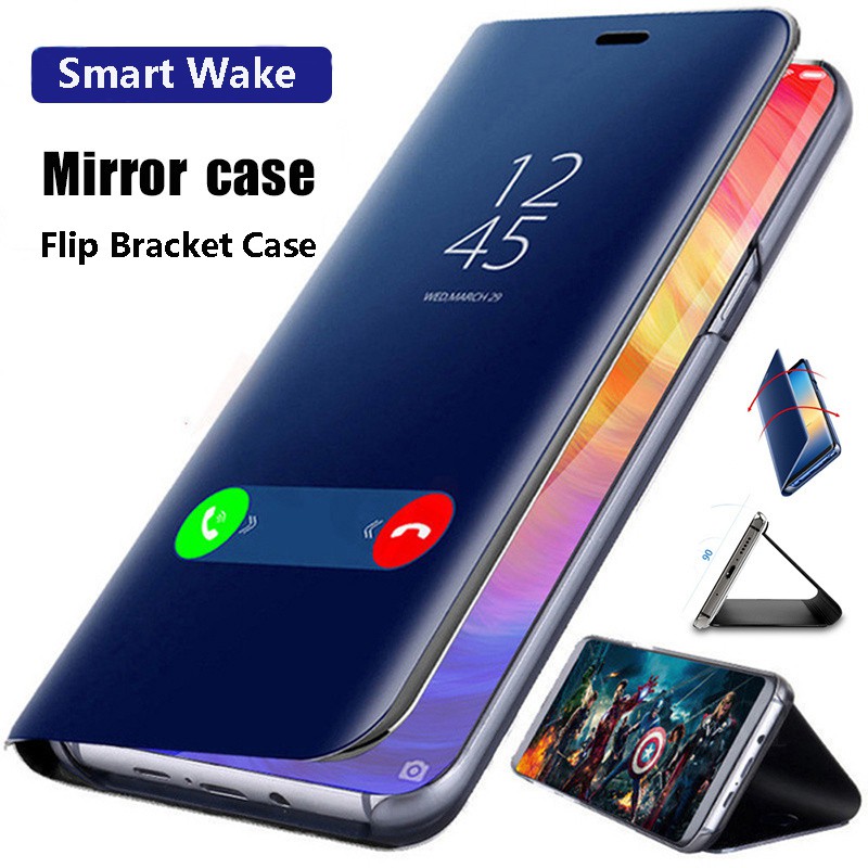 Ốp điện thoại nắp lật tráng gương tích hợp làm giá đỡ màn hình thức / ngủ thông minh cho Samsung Galaxy A12 M12 5G