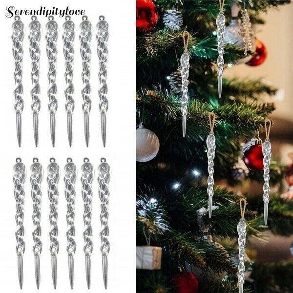 Set 12 Cây Thông Giả Bằng Nhựa Treo Trang Trí Cây Thông Noel