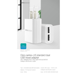 Củ Sạc 2 cổng USB 2.4A hãng TOTU Design