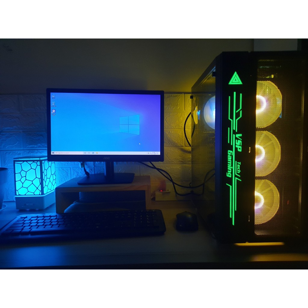 Trọn bộ máy tính bàn chơi game pupg mobile, cs go, gta v, fifa 4,LOL , thùng máy full led kèm bộ điều khiển fan led | BigBuy360 - bigbuy360.vn