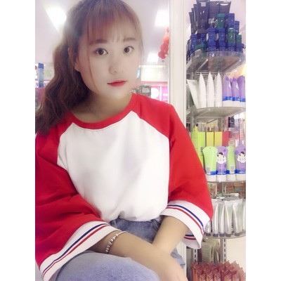 [ORDER] áo thun dài tay lửng ulzzang áo thu đông áo raglan mỏng formdáng rộng tay rộng free size