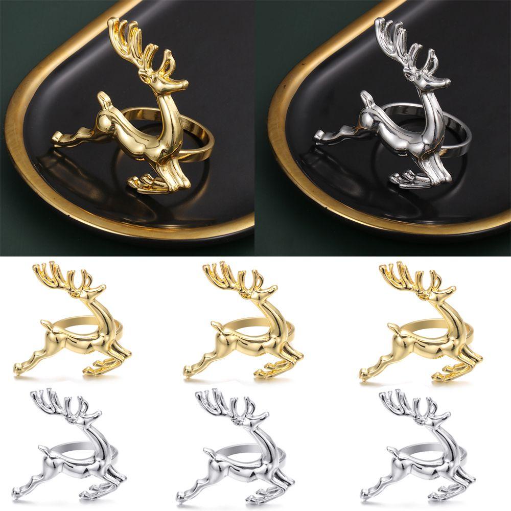 Vòng Nhẫn Kim Loại Hình Tuần Lộc Giáng Sinh Trang Trí Bàn Ăn DIY