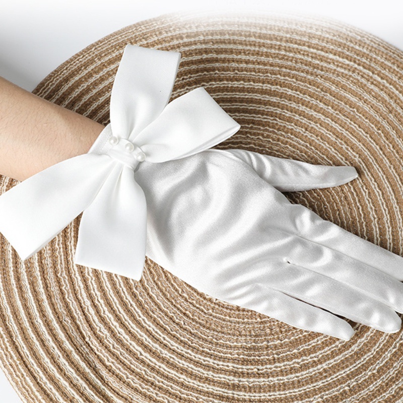 Găng Tay Satin Ngắn Cho Nữ