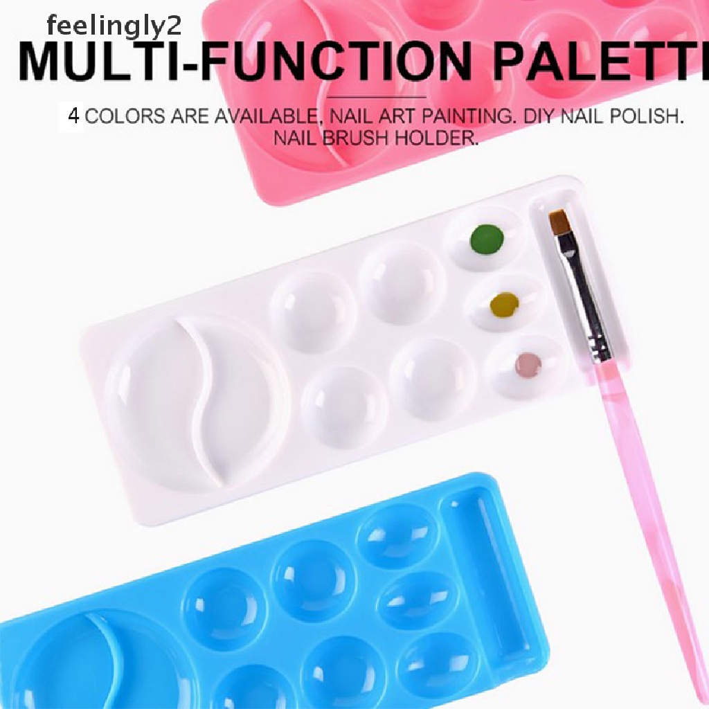 [Hàng mới về] Bảng pha màu sơn móng tay nghệ thuật có ngăn chứa cọ