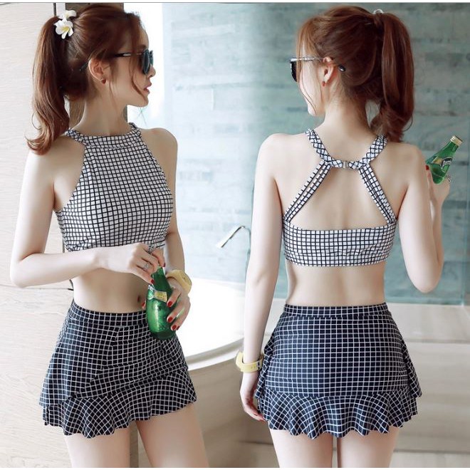 Bikini 2 mảnh kẻ caro - Áo Tắm Đẹp