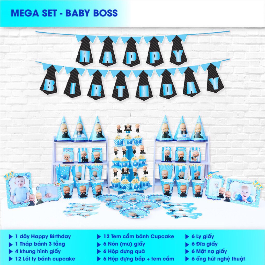 [RẺ VÔ ĐỊCH]set sinh nhật BABY BOSS