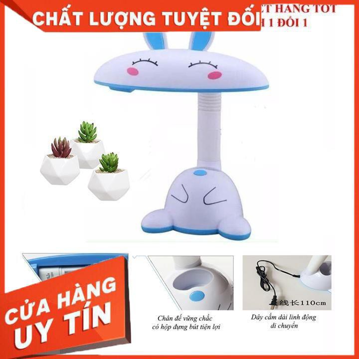 [XẢ KHO+FREE SHIP] ĐÈN HỌC ĐỂ BÀN TAI THỎ CÓ NGĂN CHỨA BÚT CHO BÉ