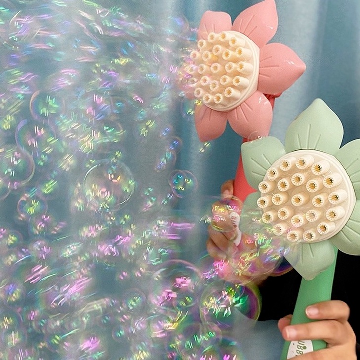 Súng bắn bong bóng xà phòng 23 nòng, hoa hướng dương Đồ chơi Máy bong bóng, Đồ chơi thổi bong bóng điện,đồ chơi trẻ em siêu HOT